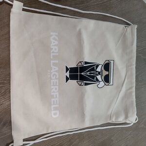 Karl Lagerfeld Paris canvas drawstring backpack